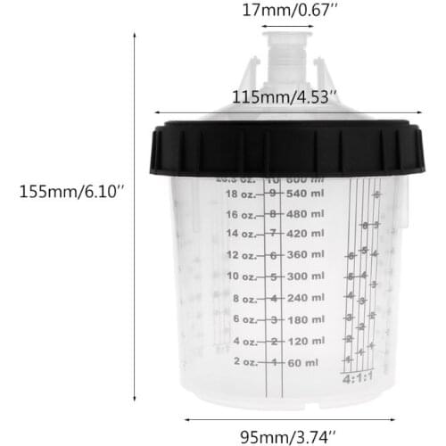 Paint Mixing Cup PPS Type H/O Quick Cup Hard Cup Inner Cup Lids 600ml Spray Gun
