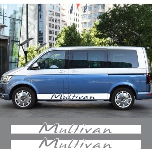 2PCS Car Styling Stickers For Volkswagen VW Multivan T4 T5 T6 Stripes Letters Decal Racing Sport DIY Auto Tuning Accessories