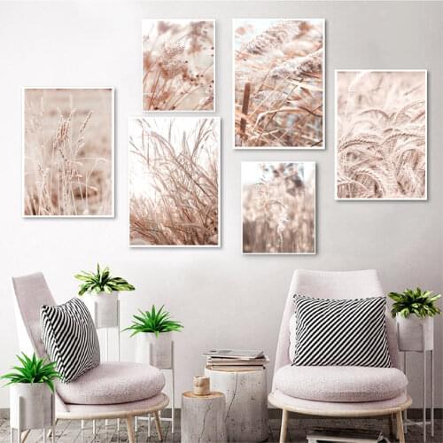 Grass Plant Nature Scenery Picture Landscape Wall Art Canvas Painting Minimalist Style Modern Posters and Prints for Home Decor