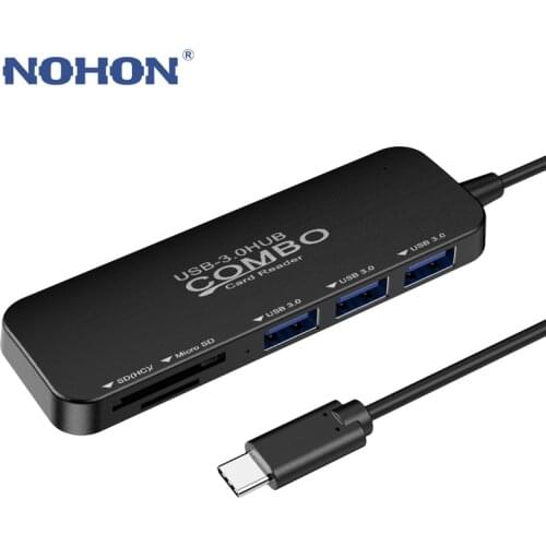 USB Type C Combo 3.0 Hub High Speed Portable 3 Ports USB Divider Card Reader All In One For Laptop PC Computer USB Hub Adapter