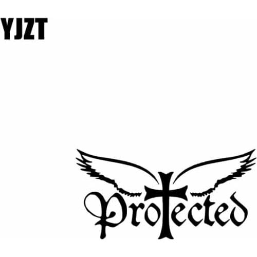 YJZT 17.8CM*9CM Protected Jesus Vinyl Car Motorbike Creative Sticker Decals Black/Silver C13-000333