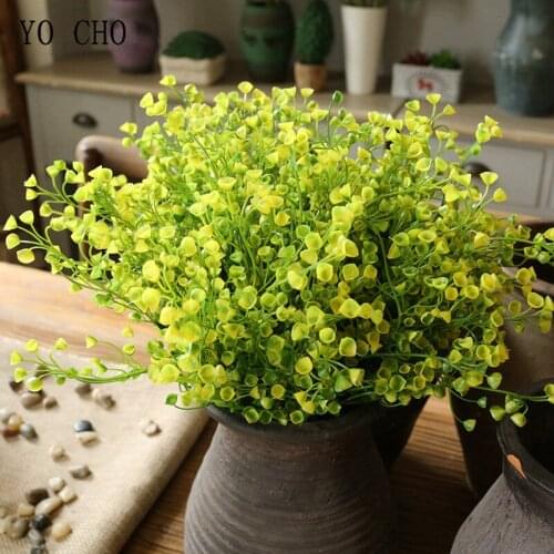 YO CHO Plastic Willow Water Grass Artificial Plants Fake Osier Grass Home Wedding Decoration Plastic Grass Outdoor Decor Plants