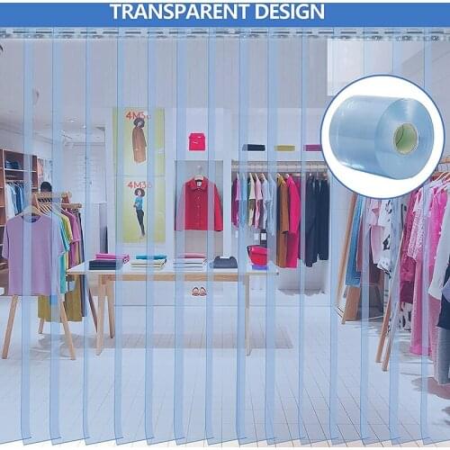 New Home Decor Indoor PVC Soft Glass Transparent Hanging Strip Door Curtain Air-conditioning Heat Insulation Screen Room Curtain