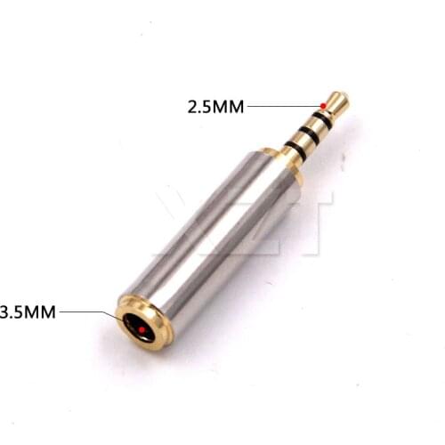 1pcs AT jack 2.5 Male 3.5 mm Female audio Stereo Video Adapter Plug Converter Headphone High quality