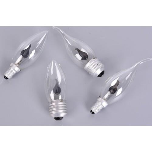 1pc LED Edison Bulb E14 E27 3W Flame Fire Lighting Vintage Flickering Effect Tungsten Novel Candle Tip Lamp NEW