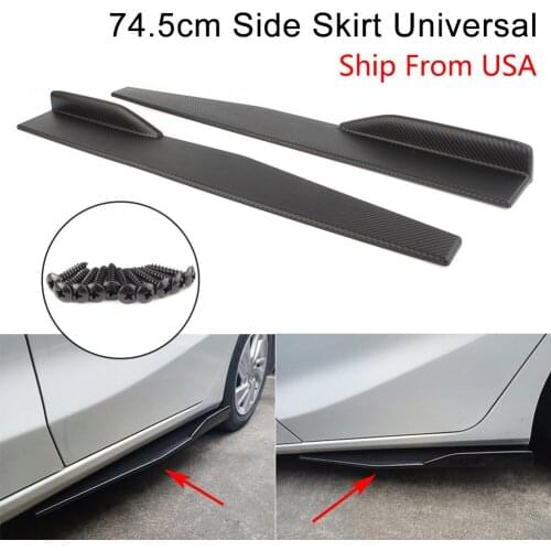 Car Side Skirt Spoiler Rocker Splitter Canard for Car Exterior Bumpers 2PCS 74.5cm 29.33" Car Carbon Fiber Styling
