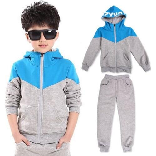 Spring Autumn Kids Clothes Sets Jacet Pants Cotton Boys Sport Suit Set Long Sleeve Sets Children Hoodies +Pants 2 Pcs