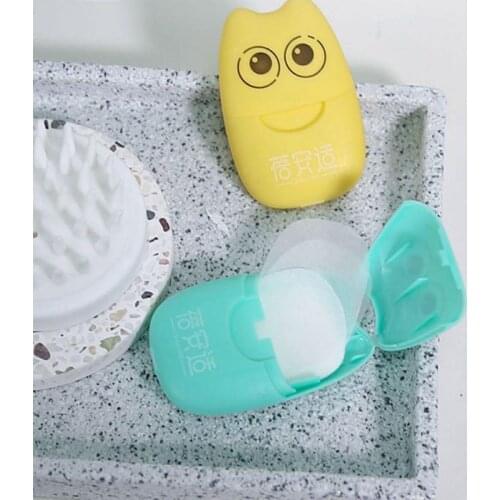 20 pcs/set Foaming Soap Paper Disposable Mini Travel Soap Paper Washing Hand Bath Cleaning Portable Boxed Scented Sheets cute