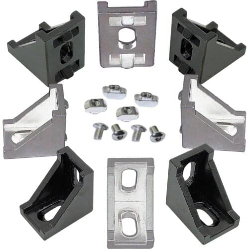 20pcs 50pcs 1515 2020 3030 Series Corner Angle L Brackets Connector Fasten connector for 15S 20S 30S Aluminum Extrusion Profile