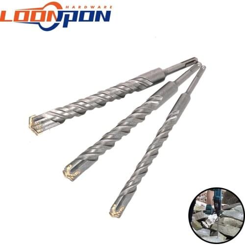 260mm SDS Plus Crosshead Twin spiral Hammer Drill Bits Twist Round Shank Twist Electric Hammer Drill Bit 20/22/25mm 3Pcs