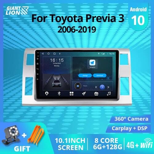 2DIN Android10.0 Car Radio For Toyota Previa 3 III XR50 Estima 20 2006-2019 Stereo Receiver GPS Navigation Auto Radio Car Video