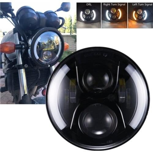 7 Inch Motorcycle Headlight Amber LED Turn Signal Light 60W 30W 12V Round LED HeadLamp Moto Accessories