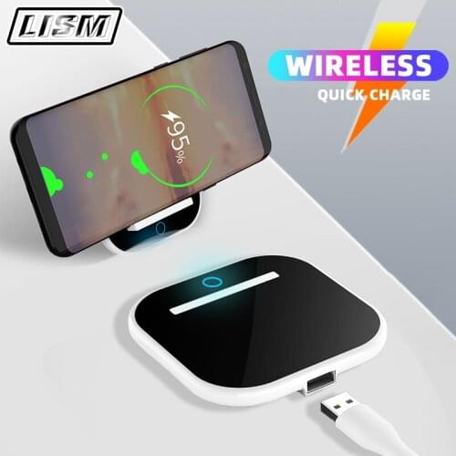 15W Qi Wireless Charger For iPhone 12 11 Pro Xs Max Mini X Xr 8 Night Lamp Fast Wireless Charging Pad For Samsung s8 s9 s10 note