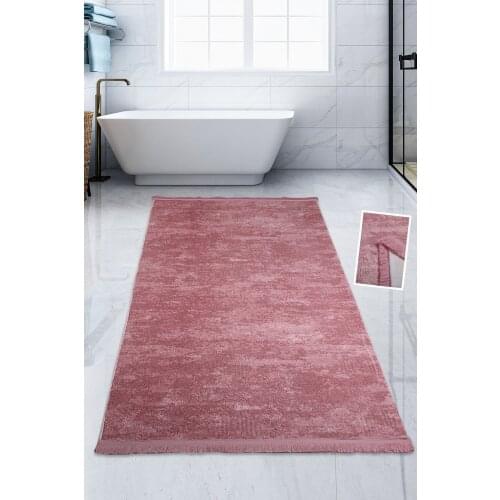 Bonny Home Nova Pink 120x180 cm Cotton Slip-Resistant Outsole Plush Bath Mat Large Tassels Bath Mat