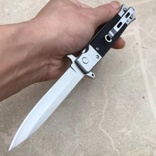8.6'' Damascus Knife Tactical Folding Knife Pocket Hunting Quick Open 8CR13MOV Blade Knives for Outdoor Survival Camping and EDC