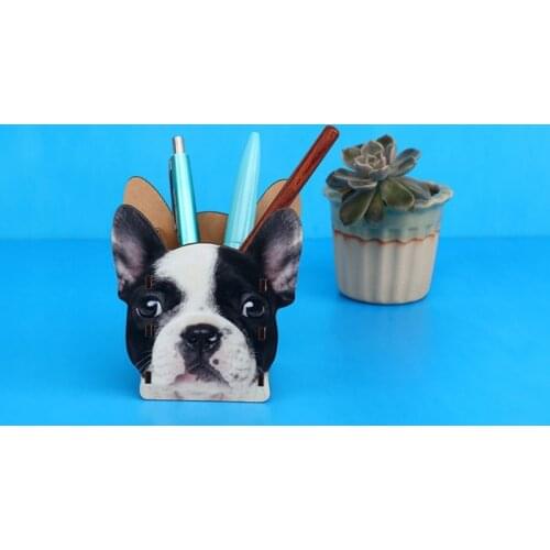 Pen Holder Pencil Cup Desk Organizers Makeup Brush Holder Desktop Cute Dog Decoration Ornament Cup DIY 50LA