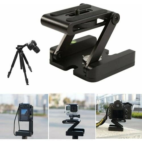 Aluminum Alloy Camera Flex Tripod Z Pan Folding Tilt Bracket Head Stand Mount