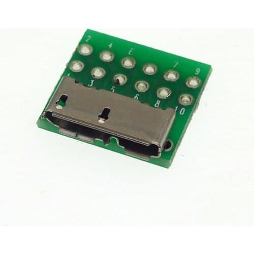 MICRO USB 3.0 10PIN Female connector test female socket for sumsung Note3 s4 With PCB board