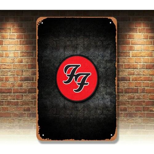 EICOCO Rock Band Collection Foo Fighters Plaque Poster Metal Tin Sign Vintage Retro Wall Decor