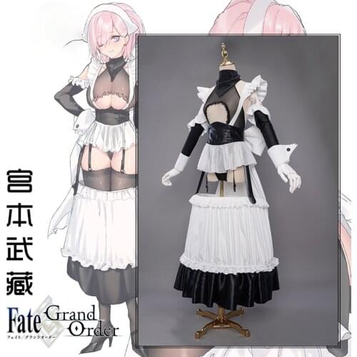 Anime Fate Grand Order FGO Miyamoto Musashi Maid Outfit/Dress Sexy Uniform Cosplay Costume Women Halloween Free Shipping 2020New