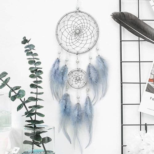 Looking Up At The Starlit Sky Simple Dream Catcher Indian Feather Hanging Accessories Literary Gift #AW
