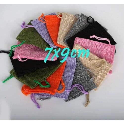 7x9cm Linen Cotton Drawstring Bag Jewelry Bag Decorative bags Christmas/Wedding Gift Pouch Product Packaging Bags