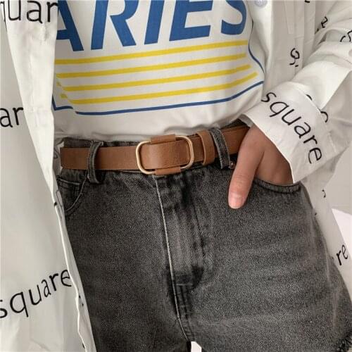 Fashion Women Simple Belt Retro Pu Leather Adjustable Waist Belts Jeans Trouser Casual Students Ladies Girl Decoration Waistband