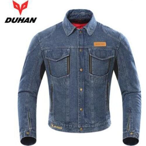 Men/Women Jean DUHAN Motorcycle Riding Jackets Fashion Casual Moto racing jacket Wear-resistant Breathable Jean Jacket