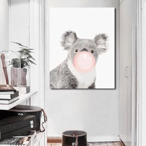 Paint by number art painting by numbers Lazy Bear Giraffe Zebra Blowing Bubble Creative Decoration Hand-painted Depression