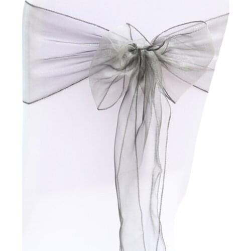 Set of 25 Chair Bows Sashes Tie Back Decorative Item Cover Ups for Wedding Reception Events Banquets Chairs Decoration