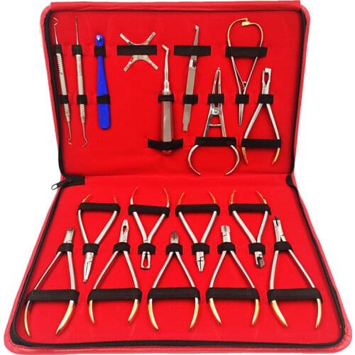 18 pcs/set Dentist Orthodontic Tools Set Orthodontic pliers Forming pliers stainless steel instrument Archwire orthodontic set