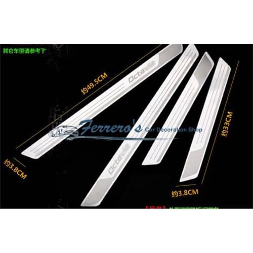 For Skoda Octavia 2007-2015 High-quality stainless steel Plate Door Sill Welcome Pedal Car Styling Accessories 4pcs/set