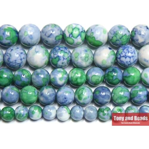 Natural lt Blue Colorful Stone Round Loose Beads 15" Strand 4 6 8 10 12 MM Pick Size For Jewelry