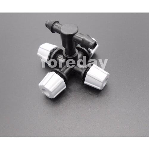 New 4MM greenhouse micro head misting cross atomizing nozzle four outlets Garden Gardening For PVC PPR PE silicone Tube *FD208