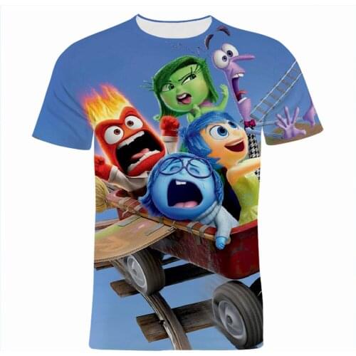 2021 New Summer T Shirt For Men Disney Inside Out 3D Printed Children Tee Shirts Casual Cartoon Anime Women Clothes Tops