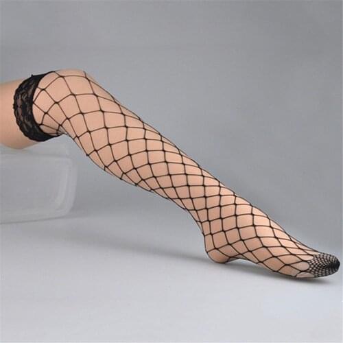 New Fashion Sexy Hosiery Lace Topped Thigh High Sheer Ladies Hollow Mesh Nets Lace Fishnet Stockings