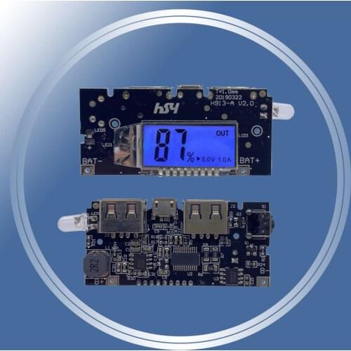 Dual USB 5V 1A 2.1A Mobile Power Bank 18650 Battery Charger PCB Power Module LED LCD Solar Charging Board for Phone DIY