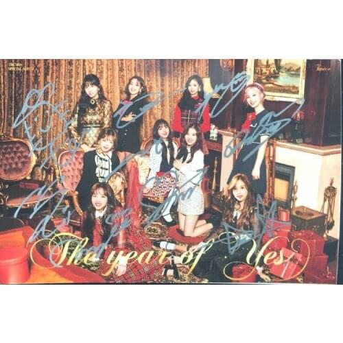 Signed TWICE autographed group photo THE YEAR OF YES 5*7 inches K-POP 122018B