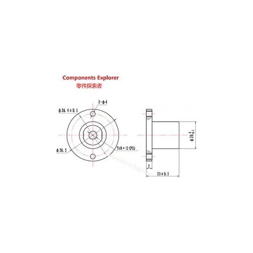 POM Anti-backlash Nut for Tr8*12 lead screw