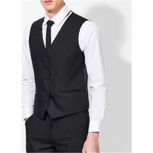 Casual Business Stylish Wedding Waistcoat 1 Piece Vest Groom Prom Latest Design Fashion Sets For Men 667