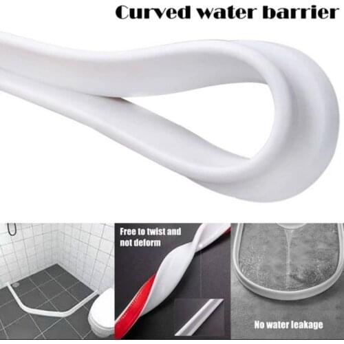 Bathroom And Kitchen Water Stopper Flood Barrier Rubber Dam Silicon Water Blocker Dry and Wet Separation Water Retaining Strip