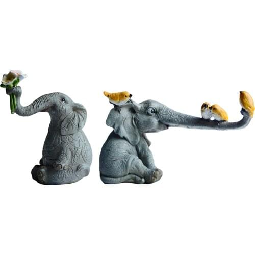 Sculpture Home Decor Statue Ornament Art Sculpture Collectibles Everyday Collection Elephant Figurines Fairy Garden Ornaments
