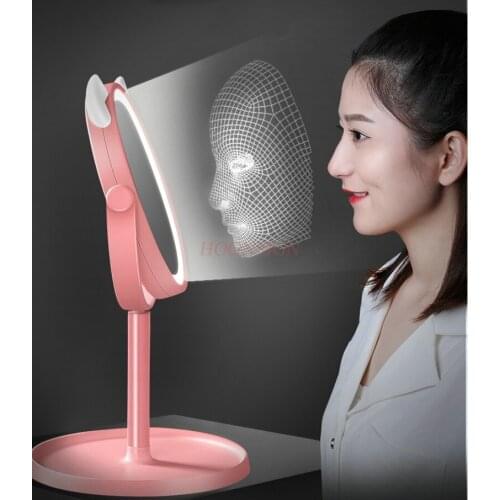Led Makeup Mirror With Light Fill Light Girl Heart Student Dormitory Portable Small Mirror Desktop Sale