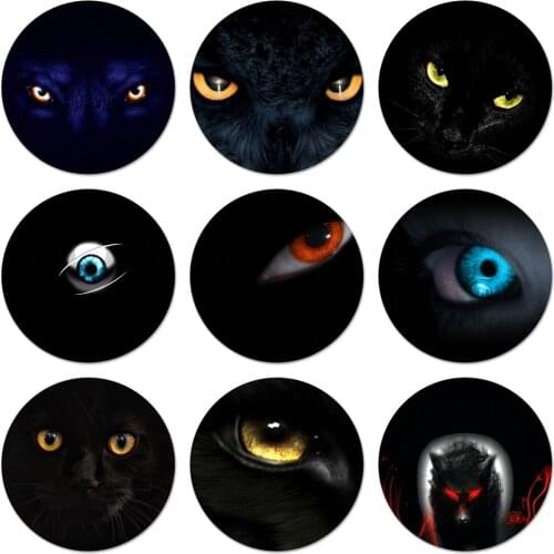 Glowing eyes in the dark Brooch Pin Cosplay Badge Accessories For Clothes Backpack Decoration Gift 58mm