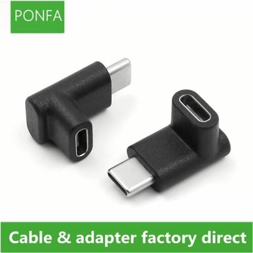 USB3.1 USB-C Male To USB-C TYPE C 3.1 Male To Female Extension Head Adapter 90 Degree Up And Down Bend