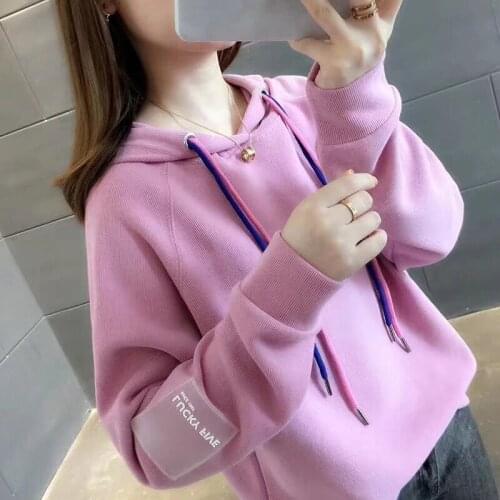 2021 womens hoodie autumn new womens candy color fashion Korean student sweatshirt