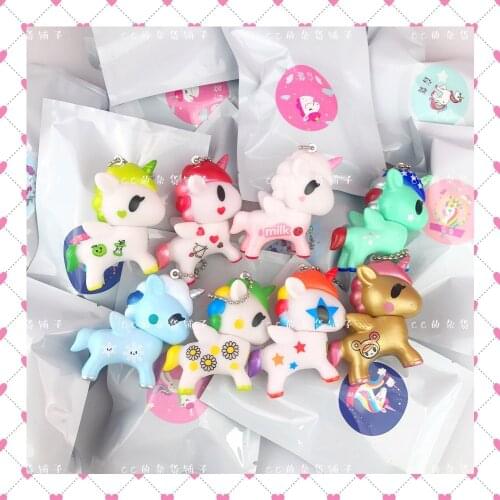 1pcs 7cm rainbow Tokidoki unicorn mermaid action figure doll Mini Japanese Cartoon girls collection kawaii horse toy d10