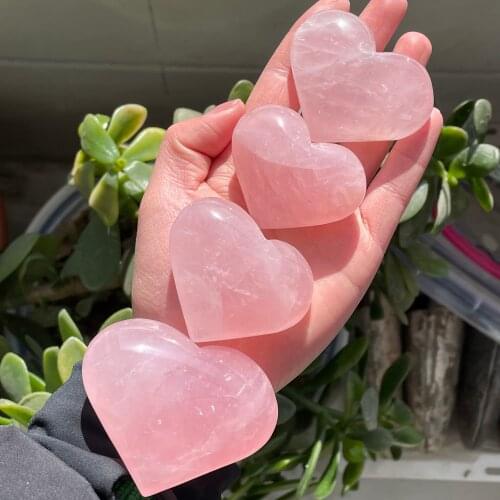 1Pcs Natural crystal heart shape massage quartz crystal and mineral reiki healing