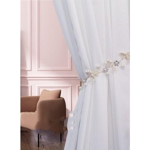 1Pc Curtain Tie Backs Rope Curtain Tiebacks With Bling Crystal Beads Curtain Decor Accessories Clips Curtain Holders For Drape