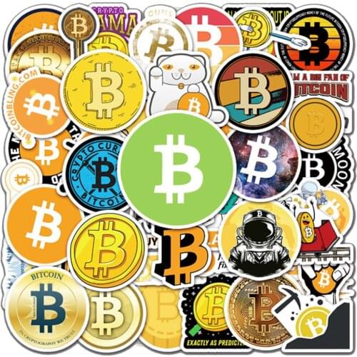 10/30/50PCS Cute Cartoon Bitcoin Diary Guitar Graffiti Suitcase Notebook Hand Account Waterproof Sticker Toy Wholesale